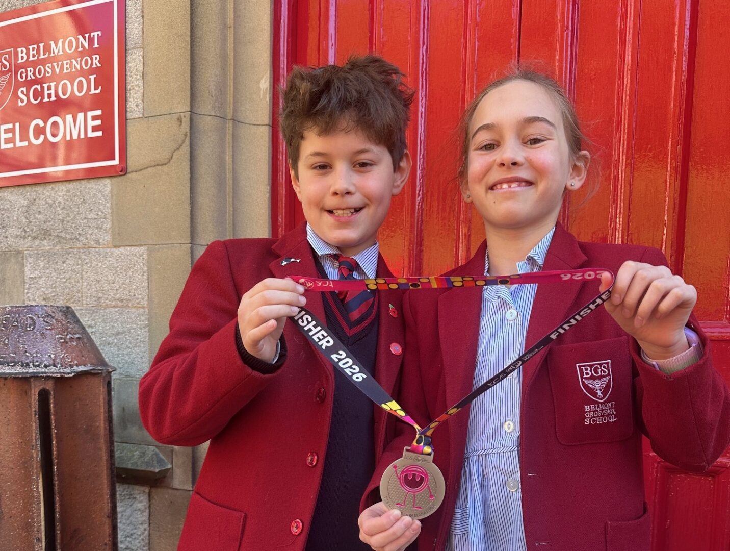 BGS pupils take part in the Mini Marathon in London – 24 hours before their dads race in the main event!